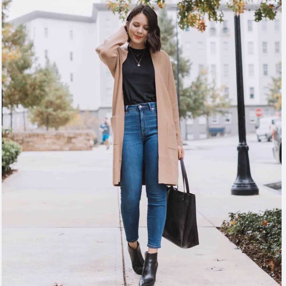 Express Ribbed Patch Pocket Cardigan Sweater - image 1